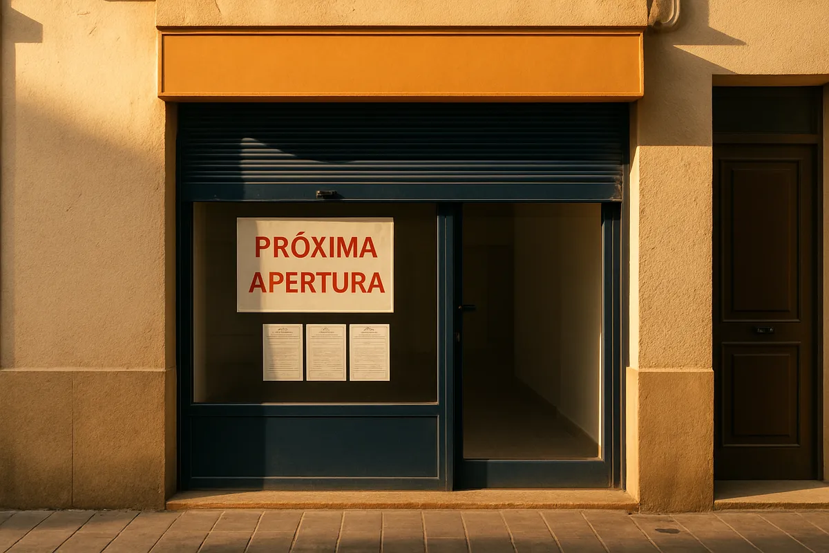 Local comercial preparándose para abrir con su licencia de actividad